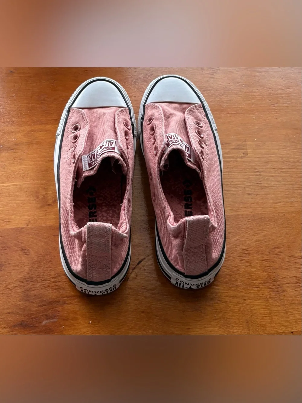 Converse Slip-On Canvas Sneakers - Mauve Pink & White